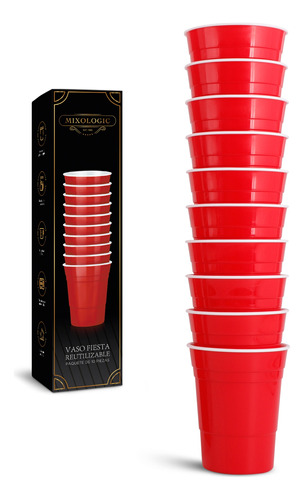 Vasos De Plastico Rigido Reutilizables Vaso Fiesta 10 Piezas