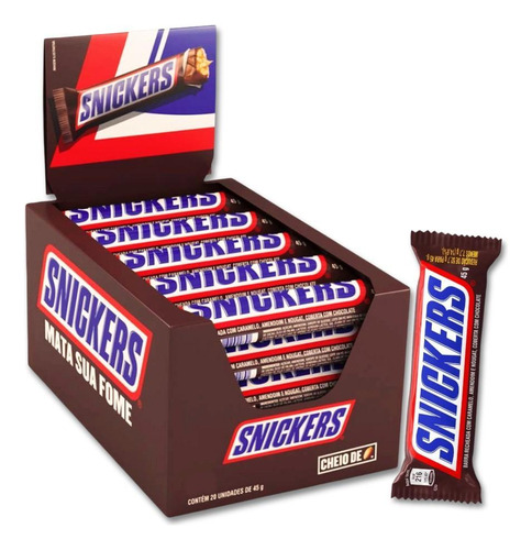 Chocolate Snickers Individual Kit 20 Unidades De 45g