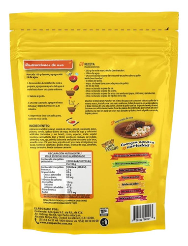 Bolsa De Mole Rojo Almendrado En Polvo Don Pancho