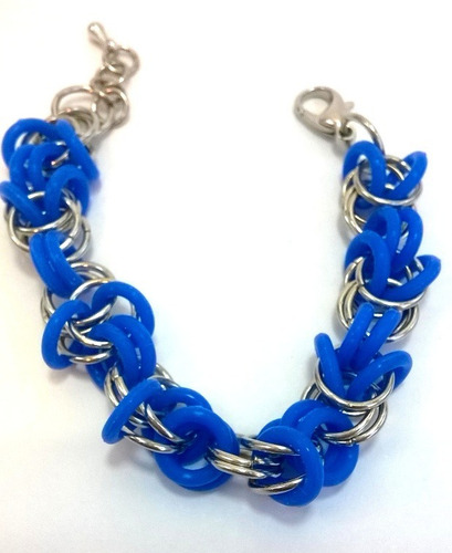 Imagen 7 de 10 de Pulsera Tejido Medieval 7 Colores Regulable Níquel Silicona