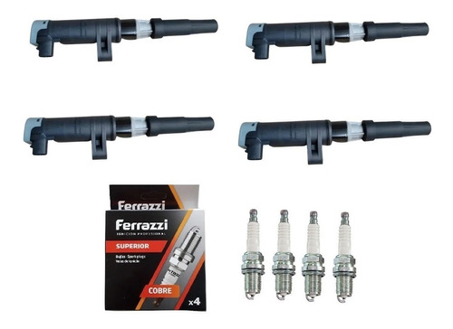 Kit X4 Bobinas + Bujias Renault Logan Sandero 1.6 16v K4m