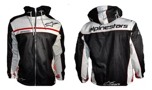 Campera De Moto Full Print - Diseño Deportivo - Uso Urbano - Rojo Y Blanco Lisa Xl