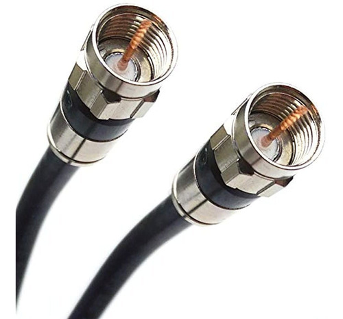 Cable Coaxial Rg-6 Interior Y Exterior De Tres Pies Negro De