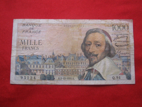 Francia 1000 Francos 1954 Richelieu