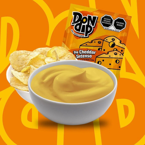 Dip En Polvo 8 Sobres 15g C/u Sabor Cheddar Intenso Don Dip