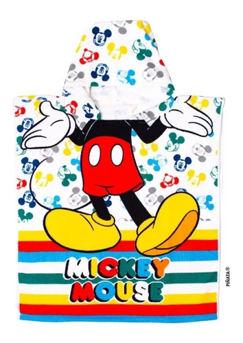 Poncho Toalla Capucha Microfibra Piñata Mickey Mouse