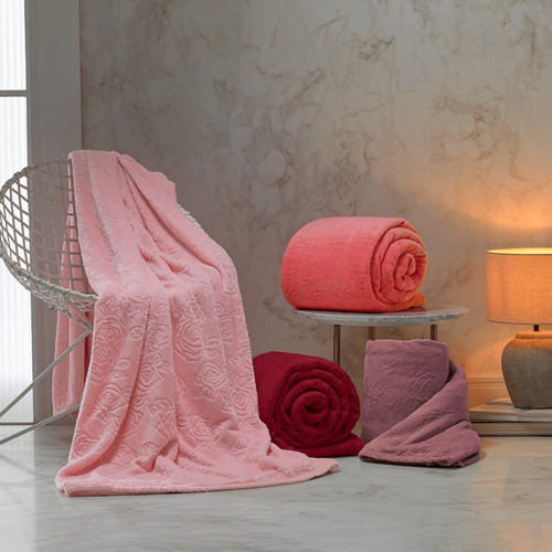 Manta Queen Flannel Lady Appel Home Cor Rosa Flan