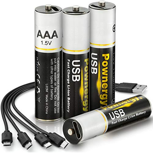 Rechargeable Lithium Aaa Batteries 4packs, 1100 Mwh Rec...