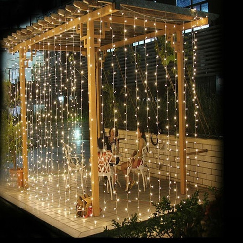 Imagen 2 de 8 de Cortina Led 164 Luces 11 Tiras 2x2 Mts 220v Interconectable
