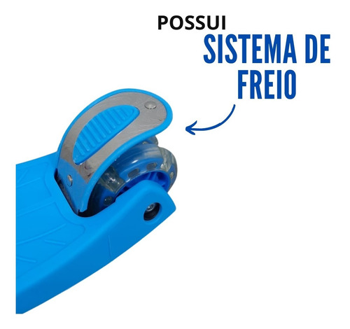 Kit Patinete Infantil 3 Rodas Regulável + Kit Proteção