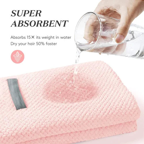 Toalla Super Absorvente Anti Frizz Para Cabello 67x102cm Ros