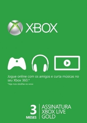 Xbox Live Gold Br Usa Cartão 3 Meses - Preço Imbativel