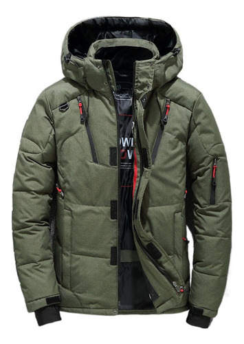 Parka De Invierno Gruesa Con Capucha Cortavientos Deportivo