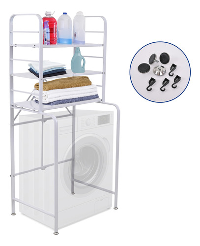 Mueble Organizador Baño Lavadora Estante Rack 3 Niveles Resi