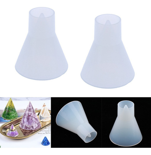 2pcs Forma De Cono Moldes De Silicona Resina Joyería Hacer