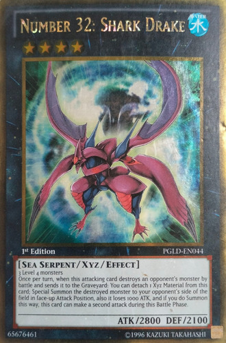 Yugioh!m Number 32: Shark Drake Gold Rare Pgld-en044