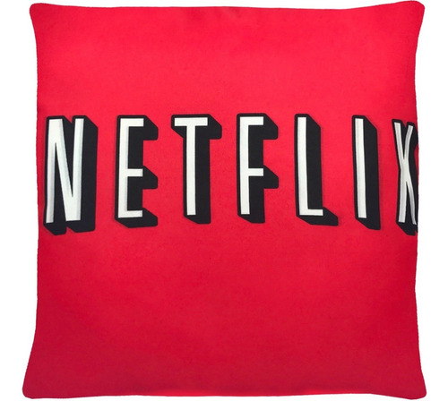 Almofada Bordada De Pelúcia Emoji/tamanho: 45 Cm X 45 Cm Cor Várias Desenho Do Tecido Netflix - Vermelho