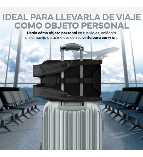 Mochila Para Laptop Antirrobo Ejecutiva Con Cubierta Rigida, Mochila De Viaje Con Candado, Puertos Usb, Resistente Al Agua, Multiples Compartimentos Color Negro Diseño De La Tela Lisa