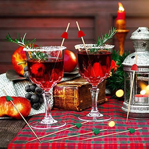Palillos De Coctel Juego Con 200 Piezas De Bambu De Navidad