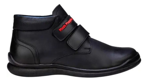 Zapato Escolar Tipo Bota Hush Puppies 1152 Negro Junior Msi