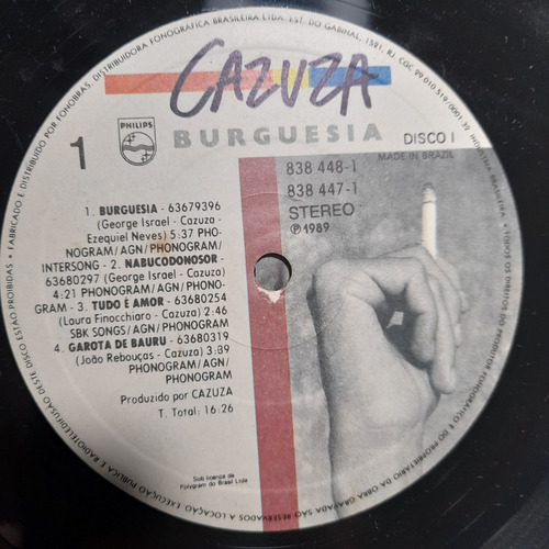 Imagem 4 de 10 de Vinil Lp Cazuza Burguesia Album Duplo Bom Estado.