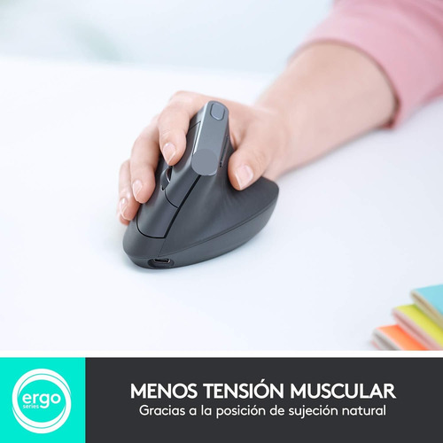 Mouse Sem Fio Vertical Ergonômico, Multi-pc, 2,4
