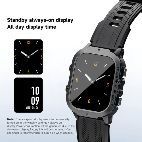 Funda impermeable para reloj inteligente Lemfo C26 con Bluetooth Call, color negro y azul