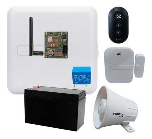 Kit Alarme Intelbras Amt 1000 Smart, Net, App, 3g, 4 Sensor