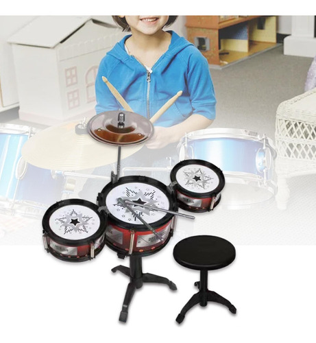 Juego De Batería Educativa Para Niños Tambor Y Taburete S