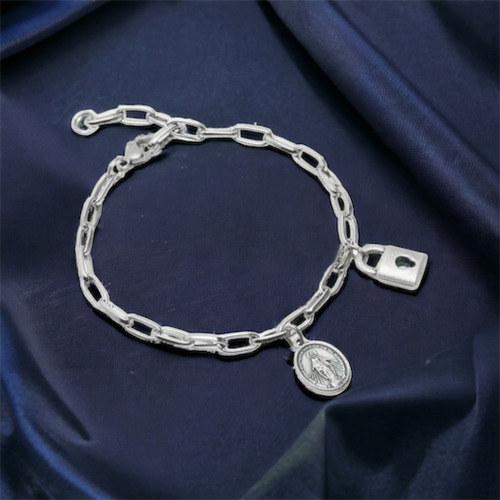 Pulseira Cadeia Consagração Nossa Senhora Das Graças Inox
