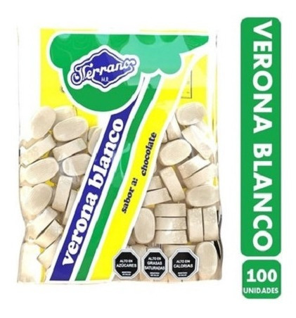 Chocolate Verona Blanco Bolsa 100 Unidades 680gr