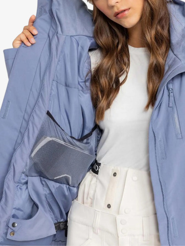 Campera Snow Roxy Jetty Solid Np Celeste Oscuro Xxl
