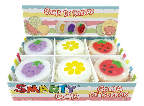 Goma De Borrar Frutas Caja Con 18 Piezas Smarty Frutas