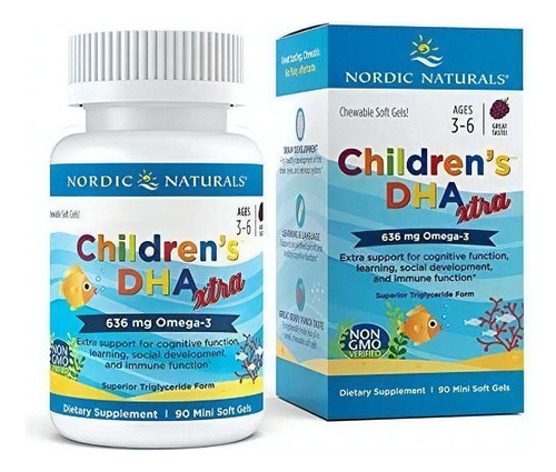 Omega 3 Children's Dha Xtra, Nordic Naturals,  90 Geles Sabor Berry Punch