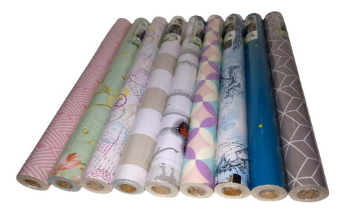 Imagem 4 de 4 de Papel De Parede Adesivo Lavável 5mx45cm Floral 3d Geométrico