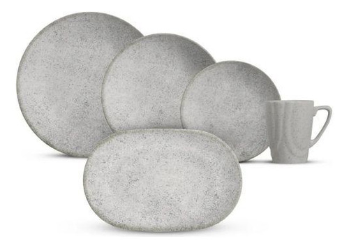 Aparelho De Jantar Concrete Com Travessa 17 Peças