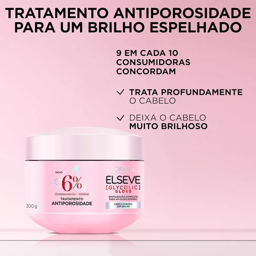 Elseve Glycolic Gloss Shampoo, Cond, Máscara E Acidificante