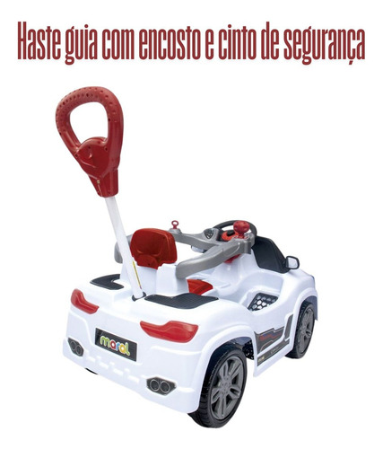 Carrinho Infantil 2 Em 1 Com Haste, Pedal E Proteção
