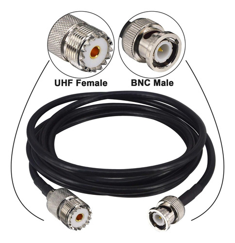 Boobrie Bnc Macho A So239 Cable Rgft Uhf Femenino A Bnc A De