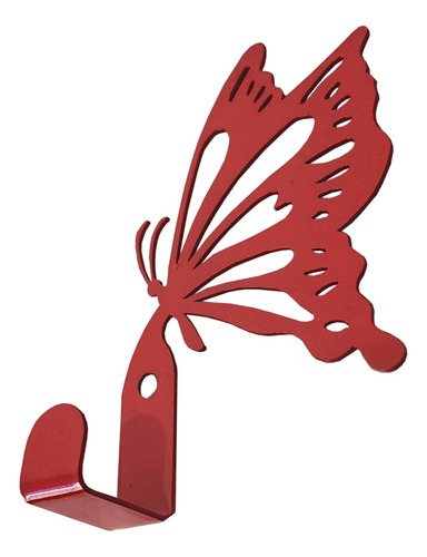 3 Porta Llaves De Pared Moderno Figura De Mariposa 1 Gancho Color Rojo