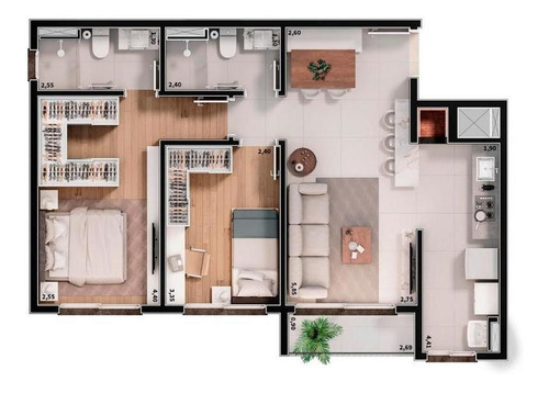 Imagem 19 de 21 de Apartamento Com 3 Dormitórios À Venda, 85 M² Por R$ 698.100,00 - Salgado Filho - Gravataí/rs - Ap1415