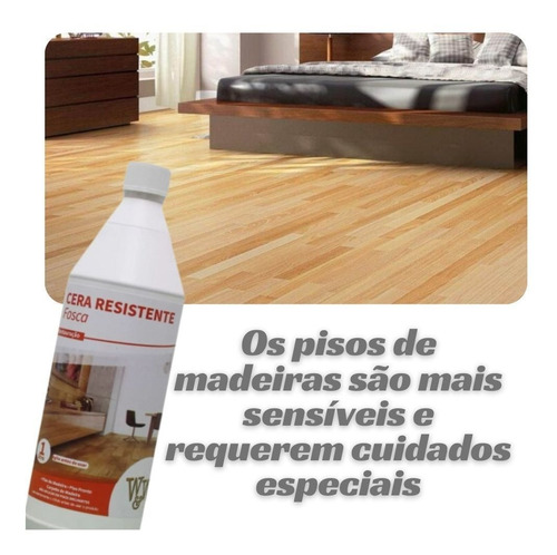 Cera Para Pisos De Madeira Fosca Resistente Restauradora 1l