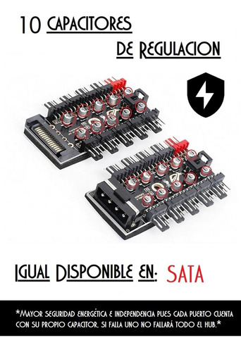 Hub A 10 Fan 3 Y 4 Pines Pwm Splitter Divisor (sata)