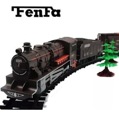 Tren Fenfa Locomotora + 3 Vagones Decorado Esc 1/87 En Caja