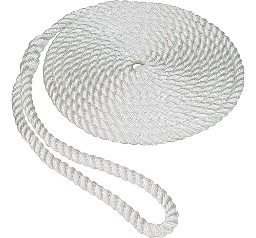 Cabo Nautico De Amarre 9.5mm X 7.6m De 3/8 Pulgada Color Blanco