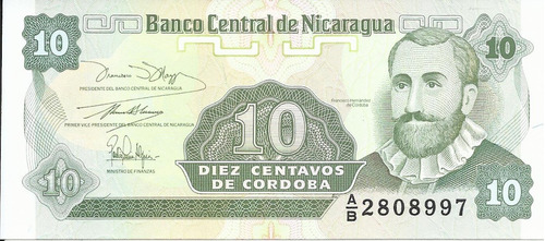 Nicaragua 10 Centavos De Córdoba 1991