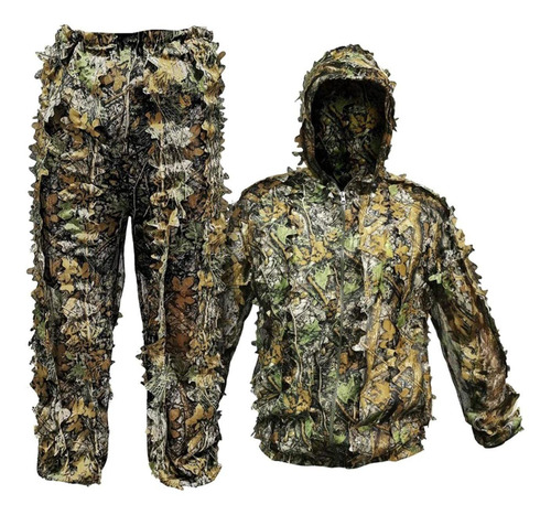 Conjunto De 3d Ghillie Jaqueta De Caça Calça Camuflagem
