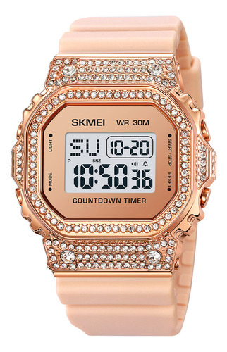 Reloj Digital De Lujo Con Diamantes Skmei 2000 For Hombre