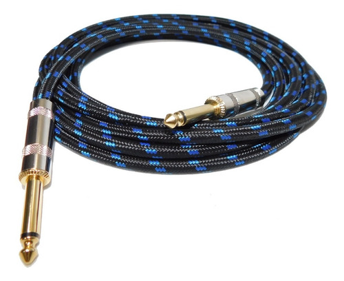 Imagen 3 de 3 de Cable Linea Guitarra Plug 6 Mts Textil Profesional Hamc E/g