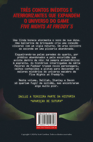 Hora De Acordar!: Five Nights At Freddys: Pavores De Fazbear, De Cawthon, Scott. Five Nights At Freddys - Pavores De Fazbear, Vol. 3. Editorial Intrínseca, Capa Mole, Edição 1 Em Português, 2024